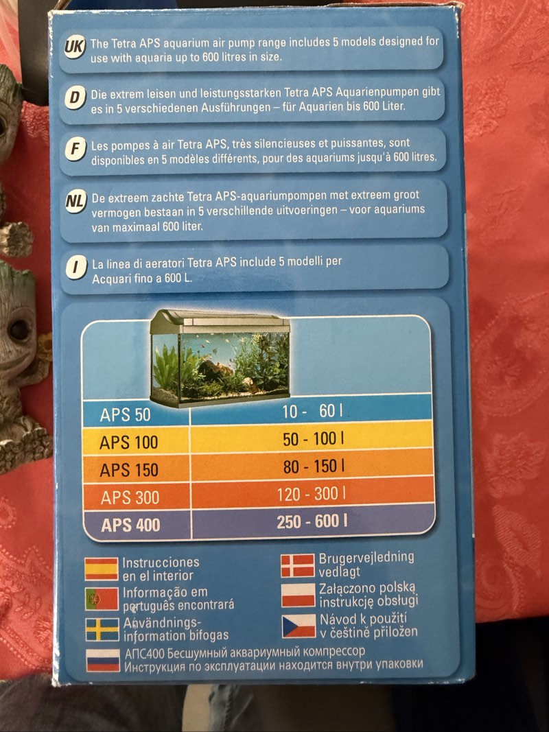 Pompe à air / pour 2 bulleurs TETRA aps 400